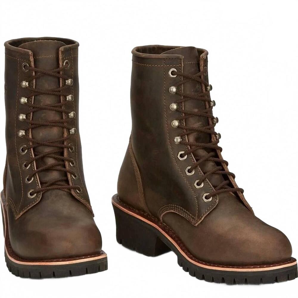 NEW CHIPPEWA men's classic soft toe 2.0 8" logger boot in chocolate apache